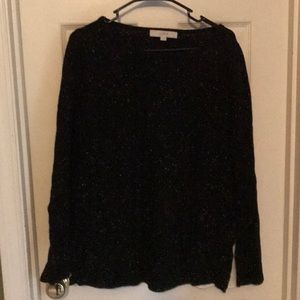 Loft black sweater with white flecks